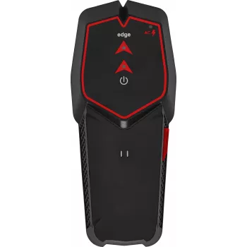 Detector multimaterial KWB SAFETY-FIXX 11620, lemn, metal feroas, cablu AC sub tensiune, adâncime 38 mm, negru/roșu