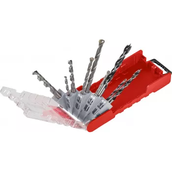 Set de burghie pentru zidărie kwb 109154, 9 bucăți, 4/6/8 mm, cu plăcuță de carbură, DIN 8039