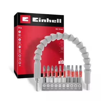 Set de biți cu carabinier Einhell 10 bucăți 1/4 inch 6,3 mm PH PZ Torx 118623