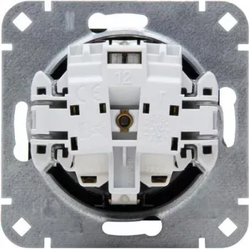 Priză SCHUKO Kopp cu protecție sporită la atingere, negru mat, HK07, 16 A, 250 V, montaj îngropat 940050000