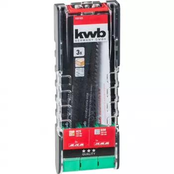 Set lame pentru ferăstrău sabie kwb 109183, 3 piese, lemn și metal