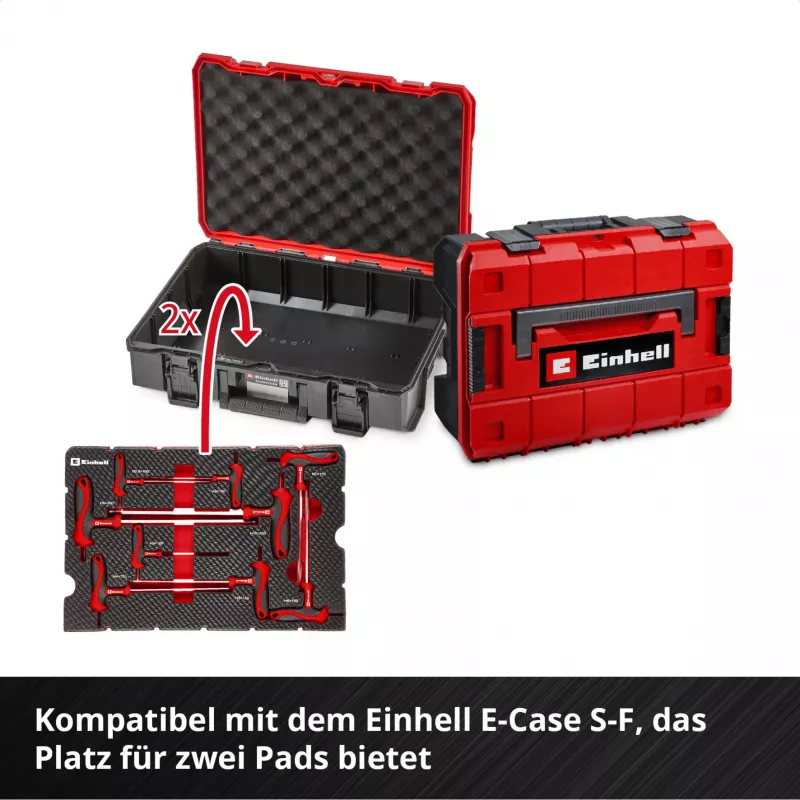 Set de 9 inserții pentru valiză Einhell 370526 pentru E-Case, roșu/negru