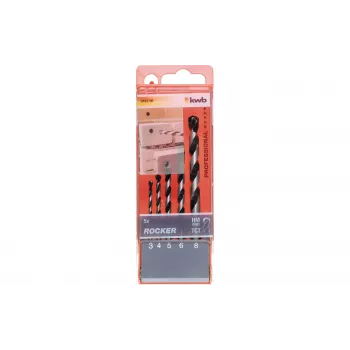 Set de burghii elicoidale pentru lemn KWB Rocker 3-8 mm, 5 piese, cu vârf de centrare, casetă din plastic 044300
