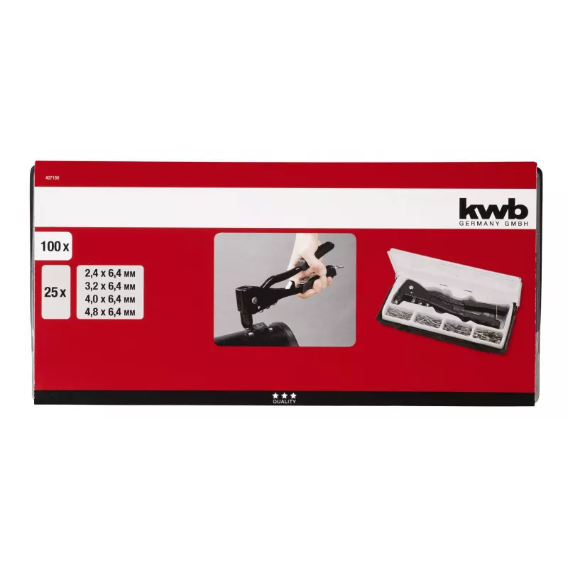 kwb 407190 Set de clește pentru nituri oarbe
