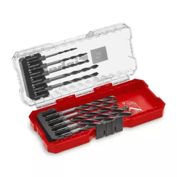 Set de burghie pentru lemn Einhell 108733, 10 piese, 3-8 mm