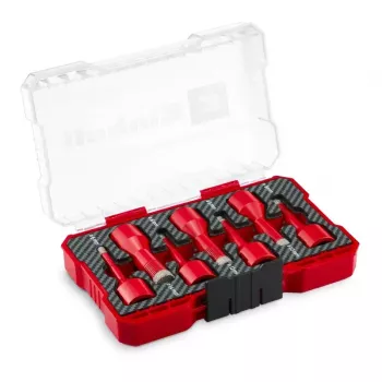 Set de carote diamantate Einhell, 7 piese, filet M14, 6–14 mm, pentru plăci ceramice, ceramică, gresie porțelanată, marmură, granit 500400