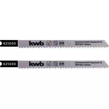 Lame pentru ferăstrău pendular kwb 621030 pentru lemn, șlefuite, bimetal, 2 buc.