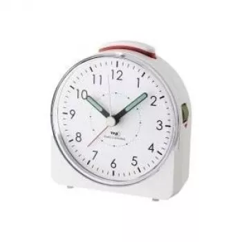 Ceas deșteptător cu lumină de răsărit TFA DOSTMANN 60.1508.02 cu radio FM, LED multicolor, alarmă dublă, port de încărcare USB, alb