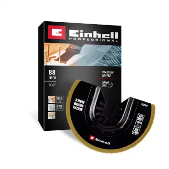 Lamă de ferăstrău de imersie semicirculară Einhell 708058 BIM-TI 88 mm bimetal pentru scule multifuncționale oscilante