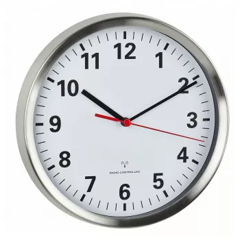 Ceas de perete radio-controlat TFA Dostmann 60.3529.02 220 mm aluminiu cu secundar cu mișcare continuă