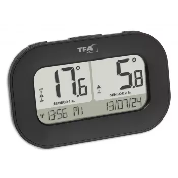 Termometru digital fără fir TFA Dostmann DOUBLE-CHECK, negru 30.3073.01