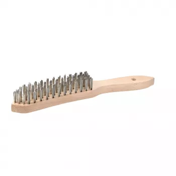 kwb 919950 Hand Wire Brush with 4-Row Steel Bristles, 255 mm