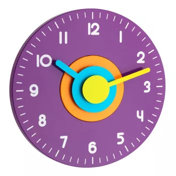 Ceas de perete design TFA Dostmann 60.3015.11, violet, cuarț silențios, 25 cm