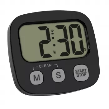 Set de 2 temporizatoare digitale TFA Dostmann cu cronometru și ceas, negru și alb (38.2057.40.02)