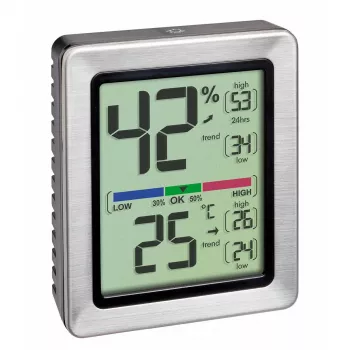 TFA Dostmann EXACTO Digital Thermo-Hygrometer Silver 30.5047.54.K