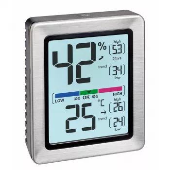 TFA Dostmann EXACTO Digital Thermo-Hygrometer Silver 30.5047.54.K
