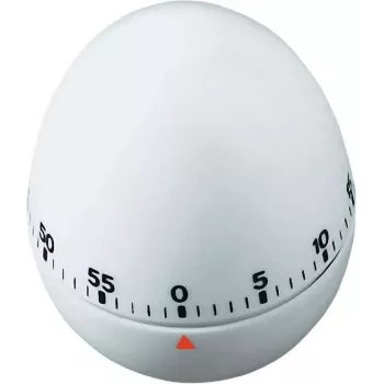 TFA DOSTMANN temporizator de bucătărie în formă de ou, mecanic, alb, 60 de minute, alarmă cu clopoțel, 60 x 74 mm 38.1002