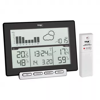 Stație meteo wireless TFA Meteo Sens 35.1139.01 cu prognoză pe 12-24 de ore, faza lunii și senzor exterior