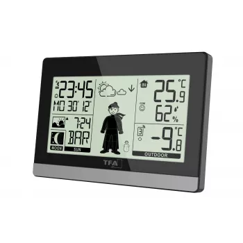 Stație meteo wireless TFA Dostmann Weather Boy, neagră 35.010832