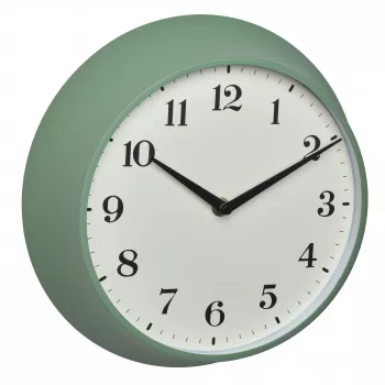 Ceas de perete radiocontrolat TFA Dostmann 60.3540.04 cu termometru și higrometru, verde mentă