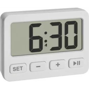 Ceas deșteptător cu cuarț TFA Dostmann 60.2036.02, alb