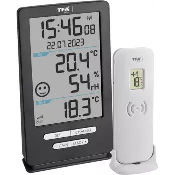 Termometru digital fără fir TFA Dostmann XENA HOME, antracit, 30.3074.10