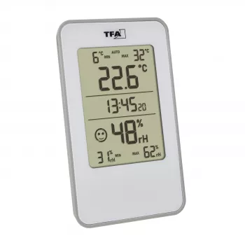 Termo-higrometru digital TFA Dostmann 30.5057.02, de interior, alb