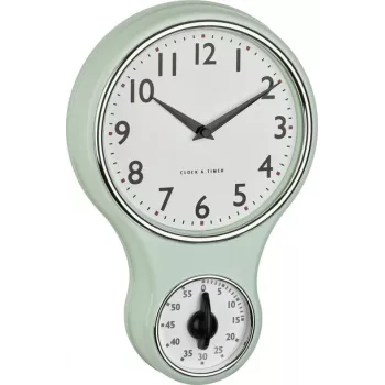 Ceas de perete mecanic cu cuarț TFA Dostmann 60.3073.20 196 mm x 58 mm mentă