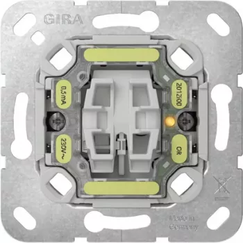 Buton GIRA 313600 cu indicator LED roșu, montaj îngropat