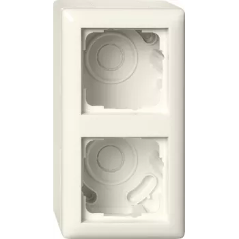 Carcasă de suprafață Gira cu 2 module cu ramă, Standard 55, albă crem 106201