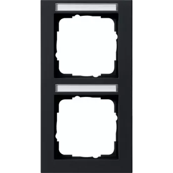 Ramă de acoperire Gira System 55 cu 2 module vertical negru mat 110209