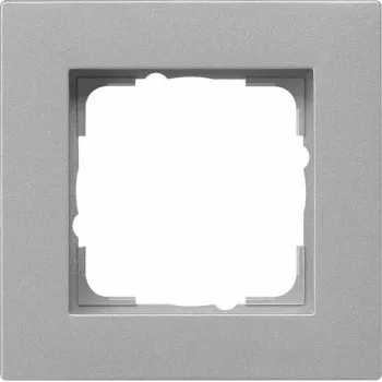Ramă de acoperire Gira E2 Flat Aluminium, 1 poziție, 80,8x80,8 mm, 211255
