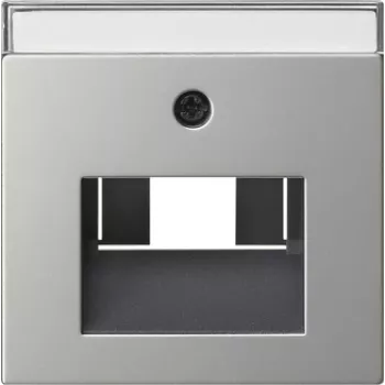 Placă de acoperire Gira System 55 pentru prize UAE/IAE și de rețea, oțel inoxidabil periat 0284600