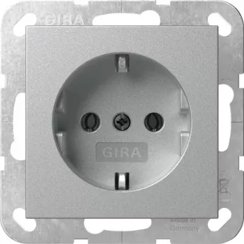 GIRA 418026 SCHUKO Socket Outlet System 55 Flush-Mounted Aluminium