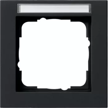 Ramă de acoperire Gira Standard 55 1 post negru cu câmp de inscripționare 109109
