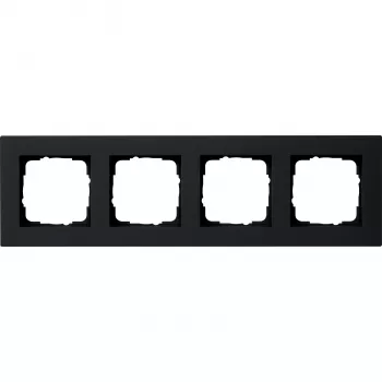 Ramă de acoperire Gira E2 4 posturi negru mat design plat 0214095