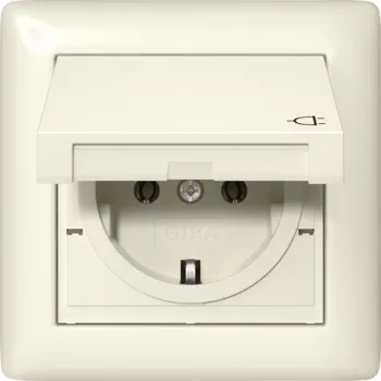 Gira 415701 Priză SCHUKO cu capac rabatabil, IP44, alb pur