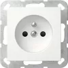 GIRA 448503 Priză Schuko cu capac rabatabil, System 55, alb pur lucios