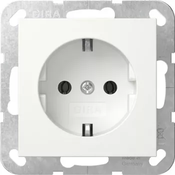Modul priză SCHUKO SRK Gira 418027 System 55, alb pur lucios