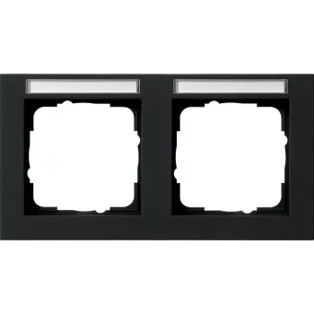 Ramă de acoperire Gira 2 module orizontală neagră System 55 (109209)