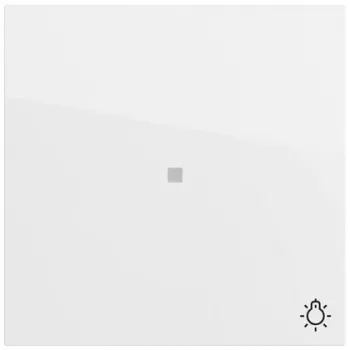 Buton basculant Gira cu simbol lumină, alb pur, iluminare simetrică 367470