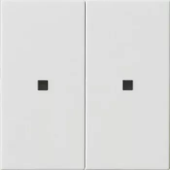 Capac buton basculant Gira System 3000 2 module, alb pur mat sidefat, neimprimat 536903