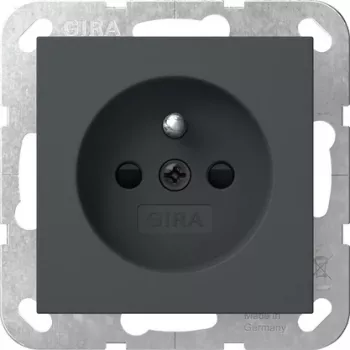 Priză Schuko Gira 448528 cu contact de protecție, System 55, alb pur