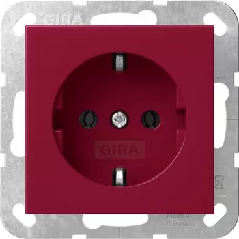 Gira System 55 SCHUKO Socket Outlet Red 4455108