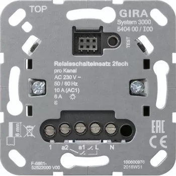 Modul de comutare cu releu Gira cu 2 canale System 3000 540400