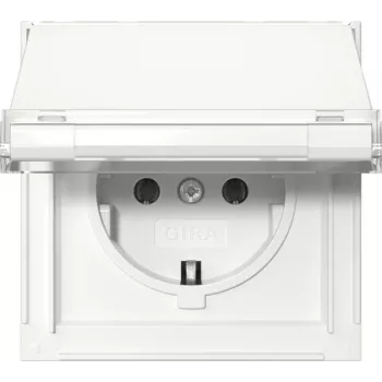Priză SCHUKO GIRA 441066 cu capac rabatabil, Gira TX_44, alb pur