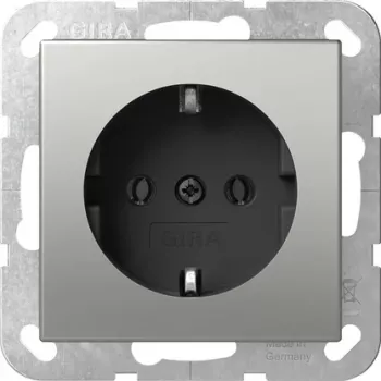Priză SCHUKO Gira fără cleme, oțel inoxidabil 4466600