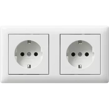 Priză SCHUKO Gira 479303, 2 prize, precablată, cu ramă