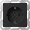 Priză SCHUKO Gira System 55 cu capac rabatabil, neagră 4180005
