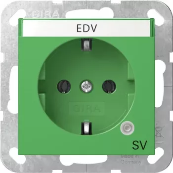 Priză SCHUKO Gira cu lumină de control și protecție pentru copii, alb pur lucios (System 55) 4452107